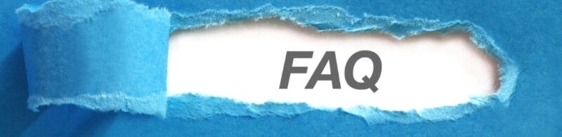 A blue paper ripped to reveal 'FAQ' beneath