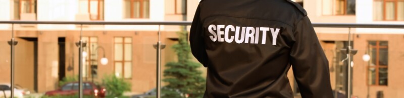 A security guard standing outside.